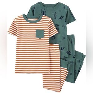 NWT! | Carter's Toddler Boys' 4-Piece Snug-Fit Cotton Pajamas - Camping (5T)